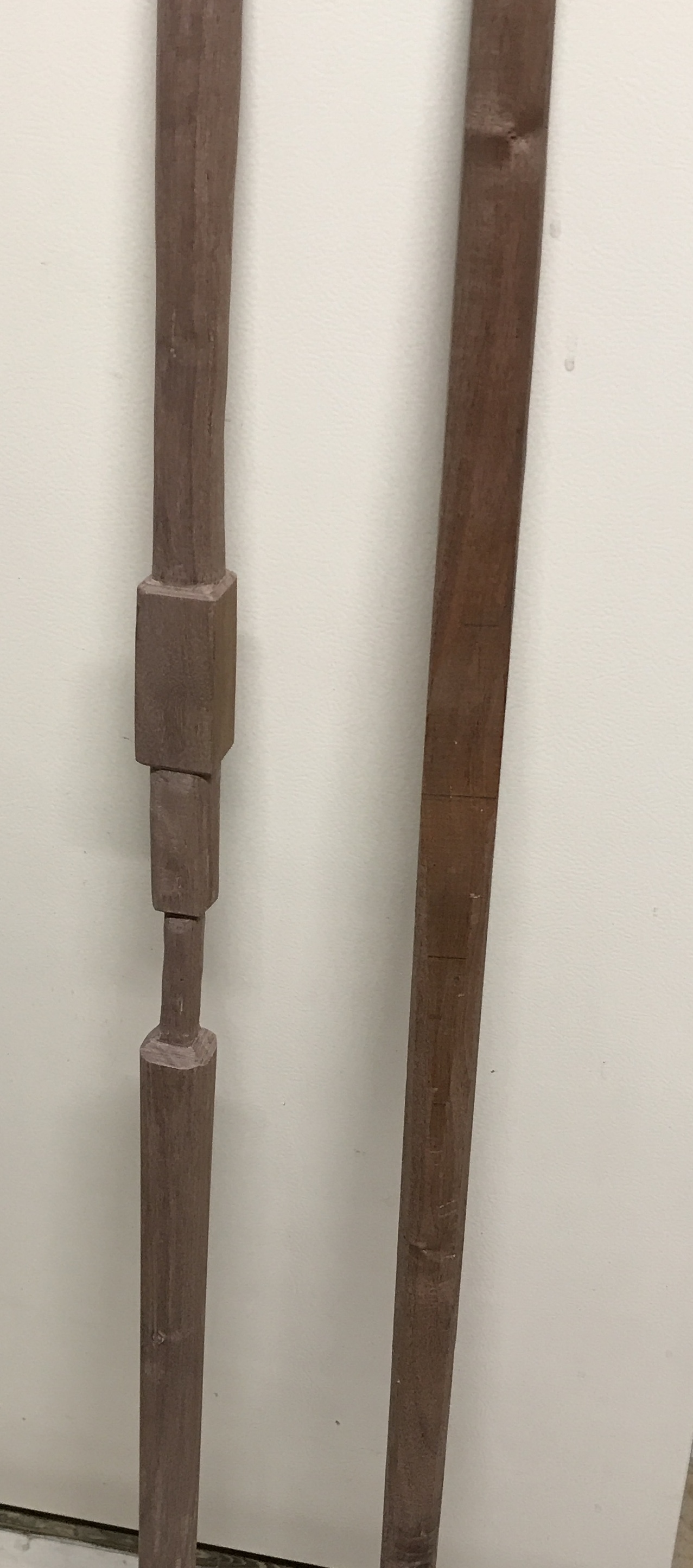 Shaped and sanded staff